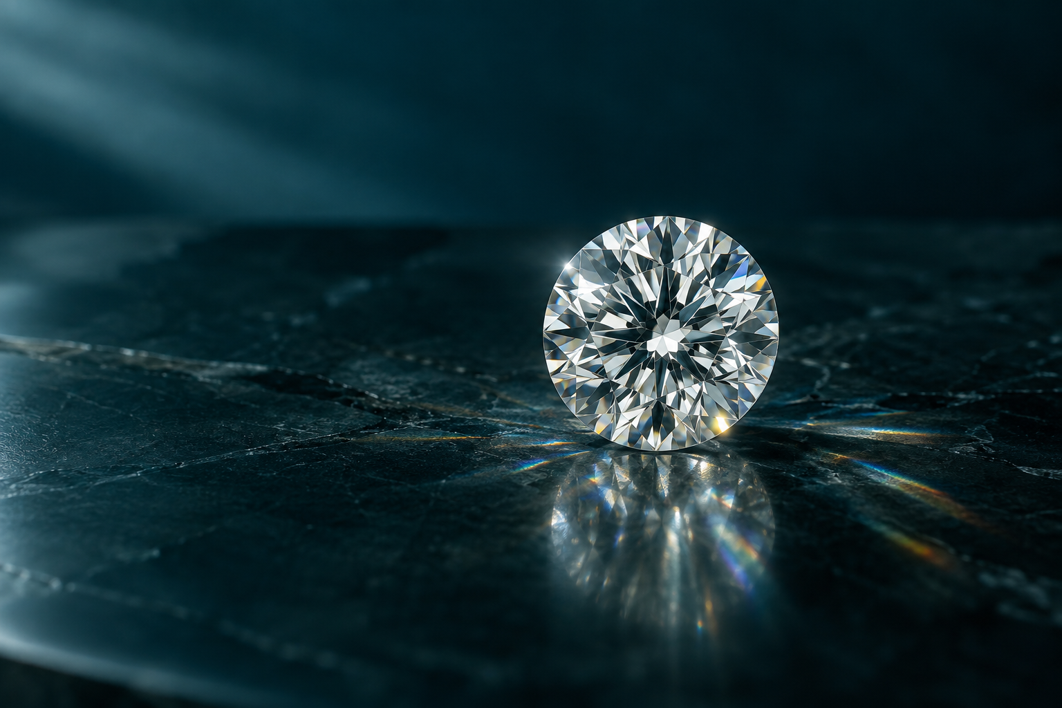 Illustratives Bild eines losen runden Diamanten
